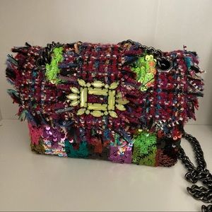 Kurt Geiger tweed sequin mini bag new